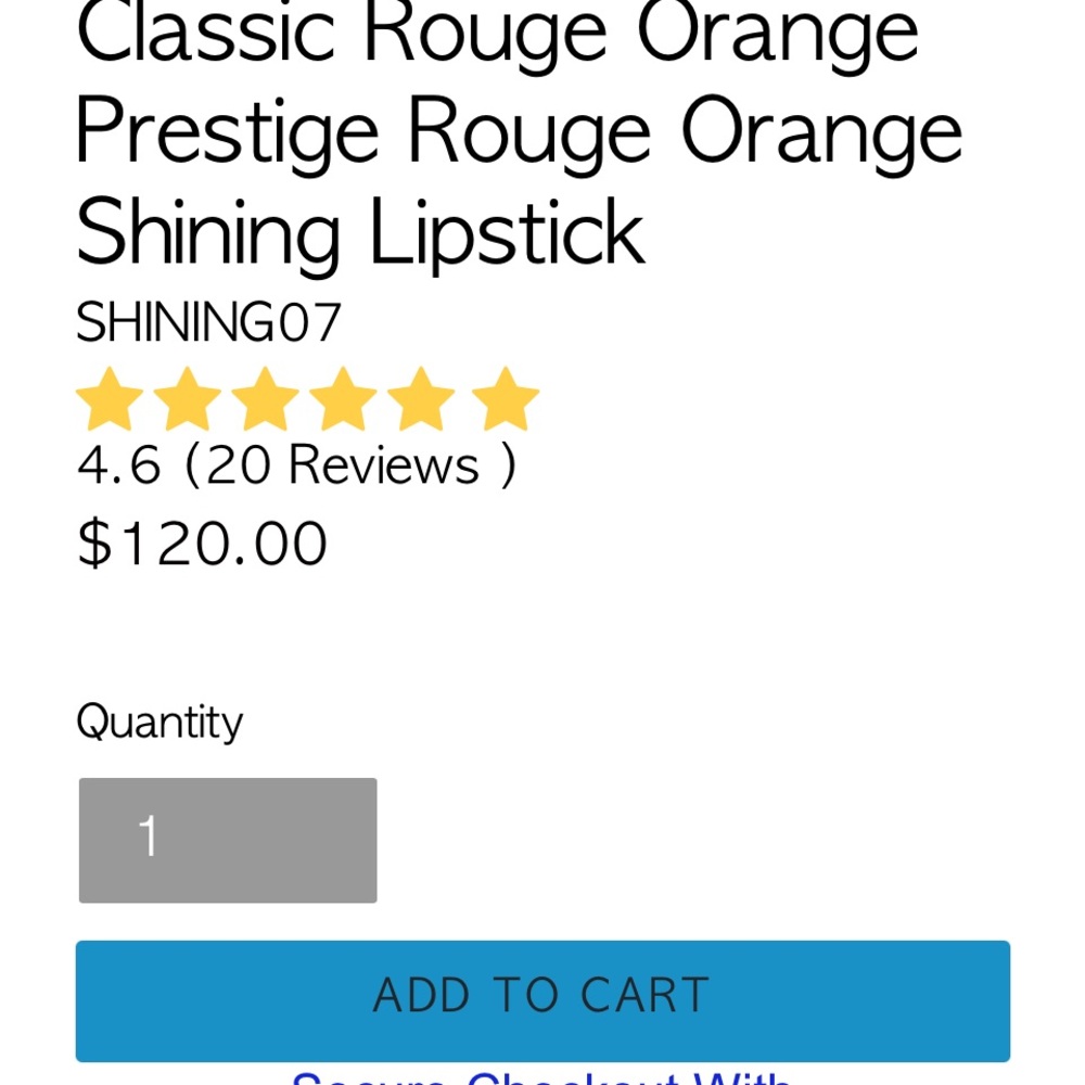 LA PRESTIGE CLASSIC ORANGE ROUGE LIPSTICK - Picture 5 of 5